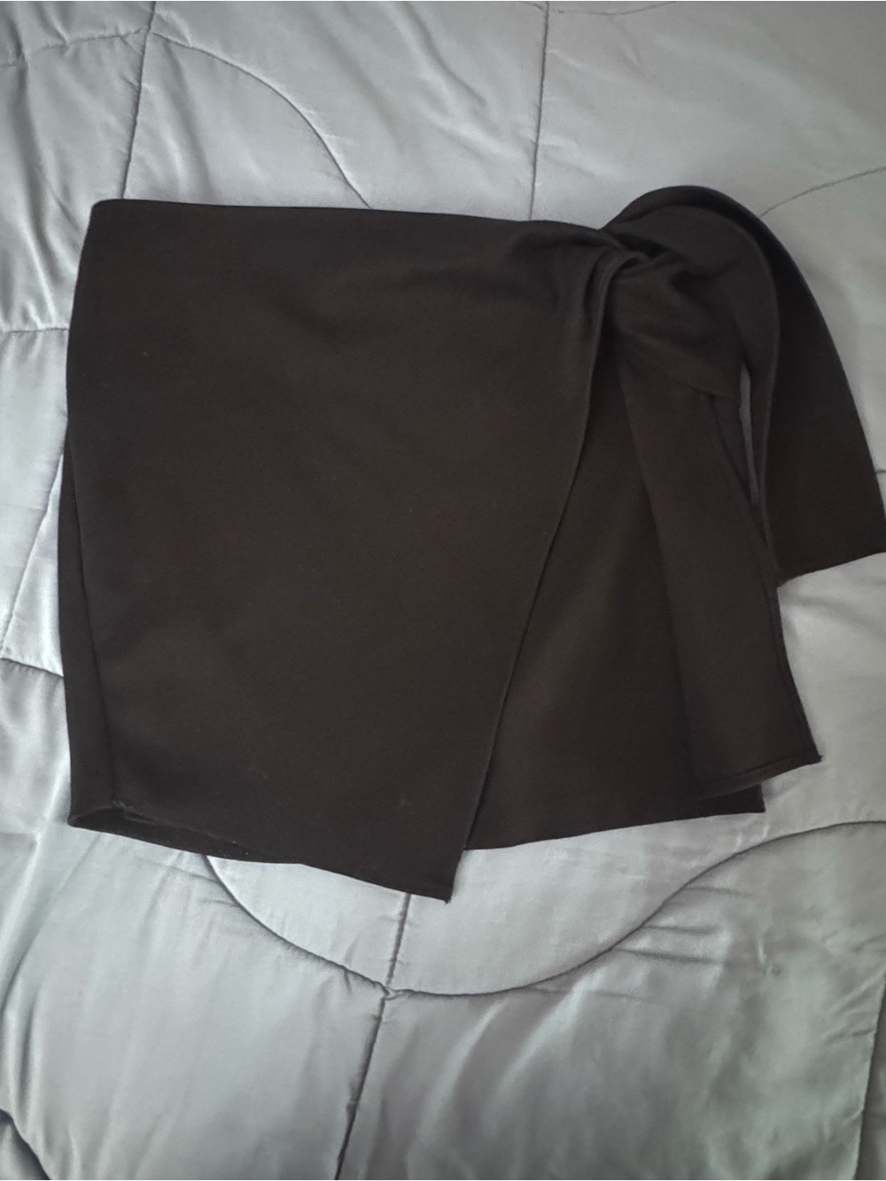 Naked Zebra Black Wrap Mini Skirt with Side Knot